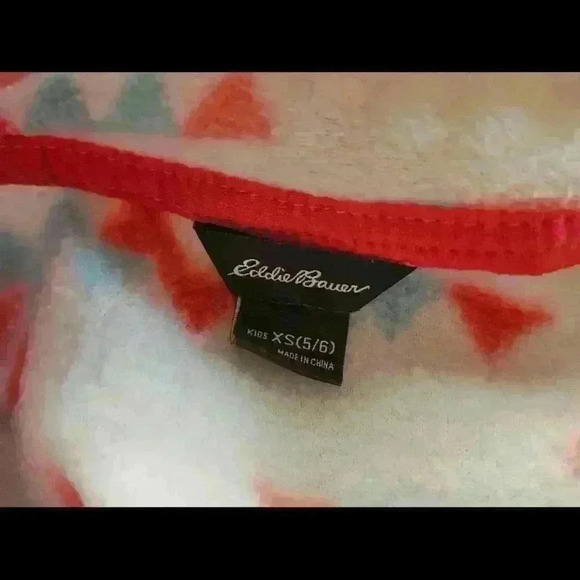 Eddie Bauer Youth Fleece Pullover with Geometric Print - Picture 3 of 3
